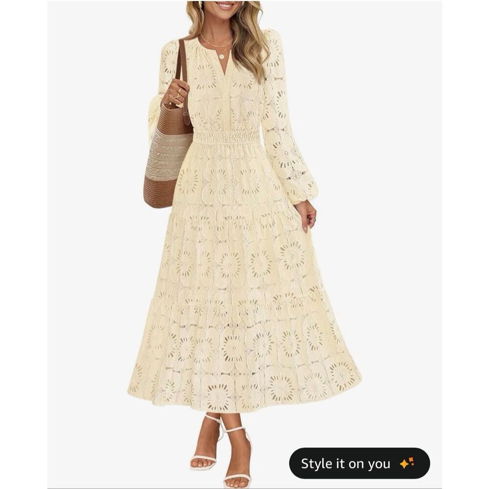Flower lace dress with pockets